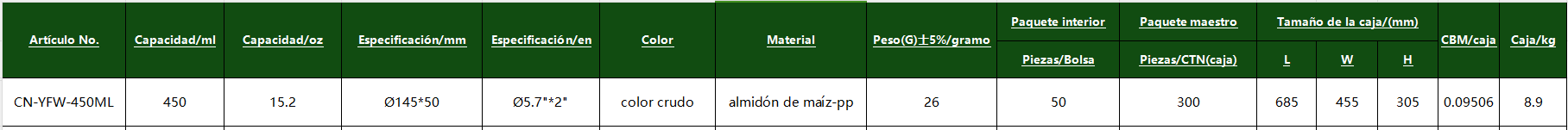 CN-YFW-450ML CN-YFW-450ML