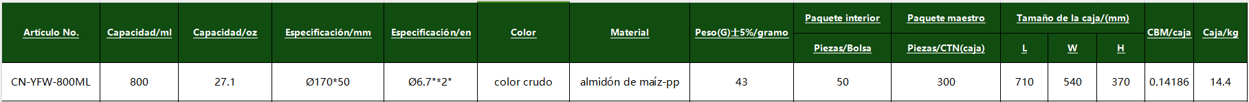 CN-YFW-800ML CN-YFW-800ML
